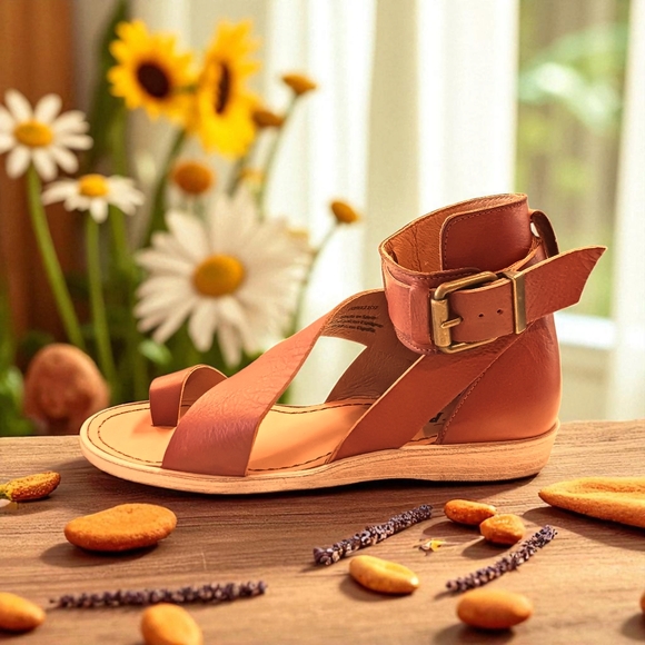 Free People Brown Leather Sandals Vale Size 36/ 5.5  $168 Retail - Picture 9 of 9